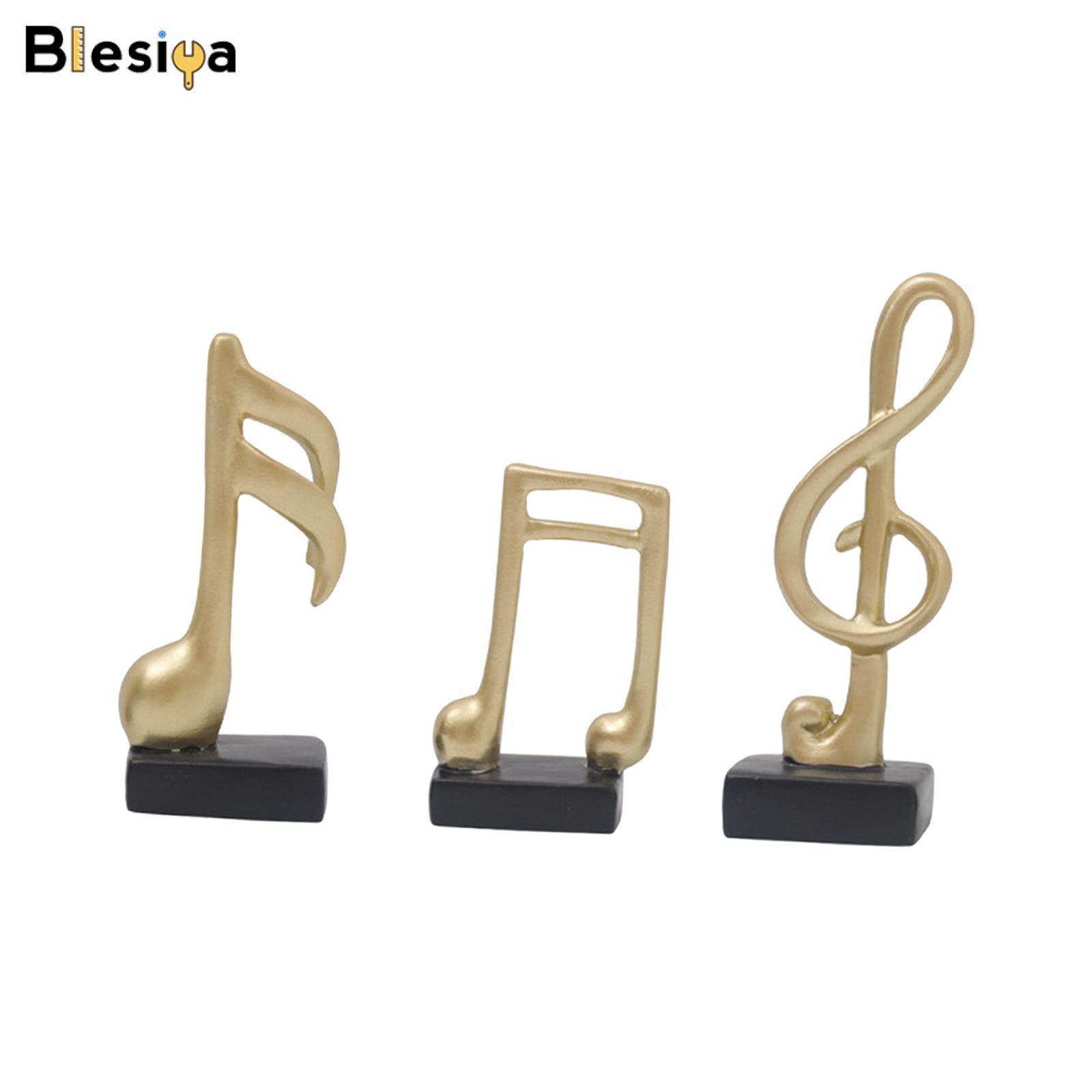 Blesiya 3Pcs Creative Music Symbol Ornament Resin Sculpture for Office Souvenirs