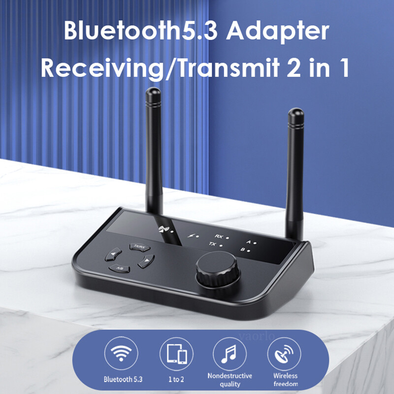 VAORLO Bộ Thu Phát Bluetooth 5.3 Đa Điểm 2 Trong 1 Với Điều Khiển Âm Lượng Bộ Chuyển Đổi Âm Thanh Không Dây Âm Thanh Nổi AUX 2 RCA 3.5Mm Cho Loa Máy Vi Tính Xe Hơi Bộ Khuếch Đại