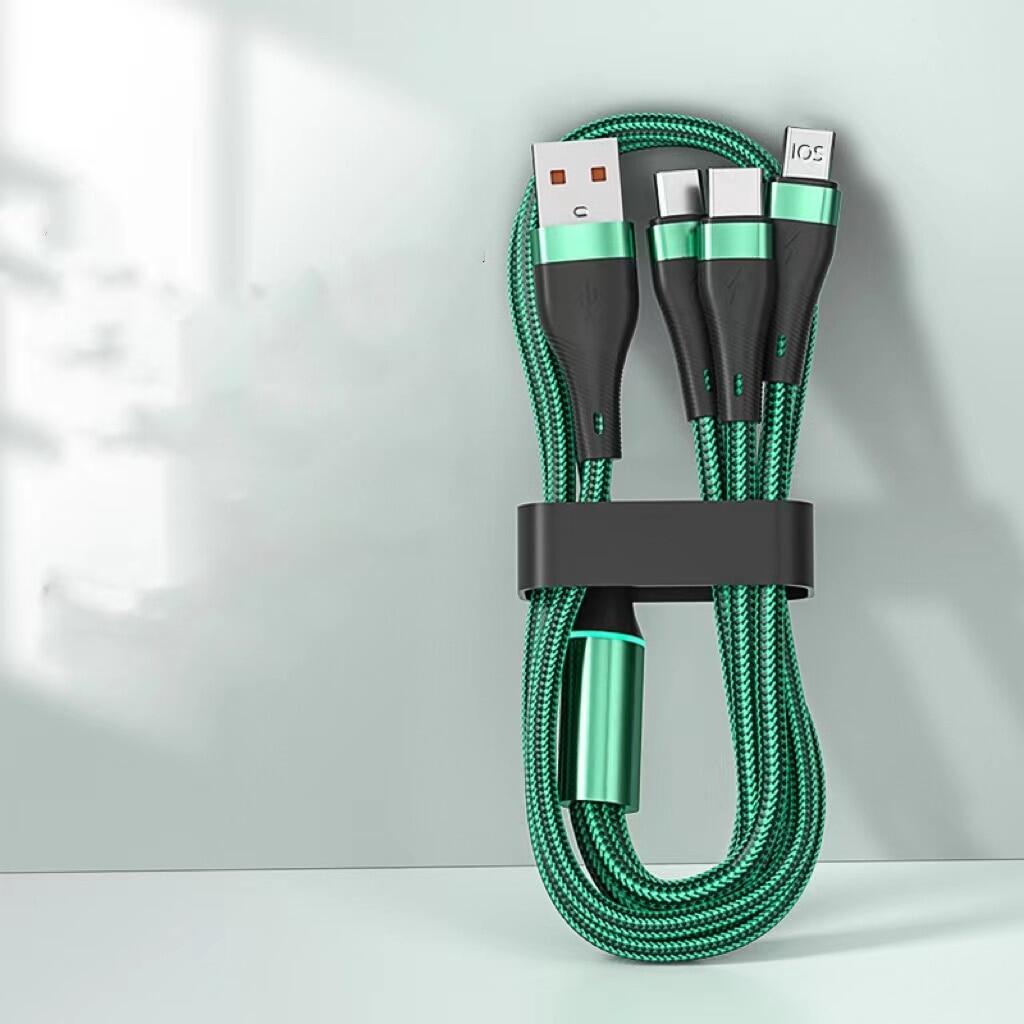 Zeallion Cáp Sạc Nhanh 3 Trong 1 6A Cáp Sạc Dữ Liệu Micro USB Type-C Cho iPhone 14 13 Samsung Xiaomi Huawei Oppo Vivo