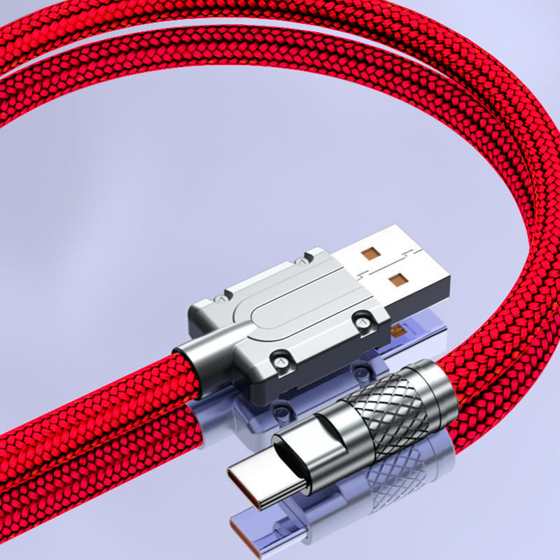 120W 6A Super Fast Charge Type C nylon Cable Quick Charge Fast Charge Cable with indicator light USB Cable