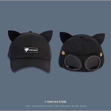 Topi new cap cat ears pilot cap Korea Unisex baseball cap Fashionable golf cap glasses cap outdoor cycling cap mountaineering fishing cap