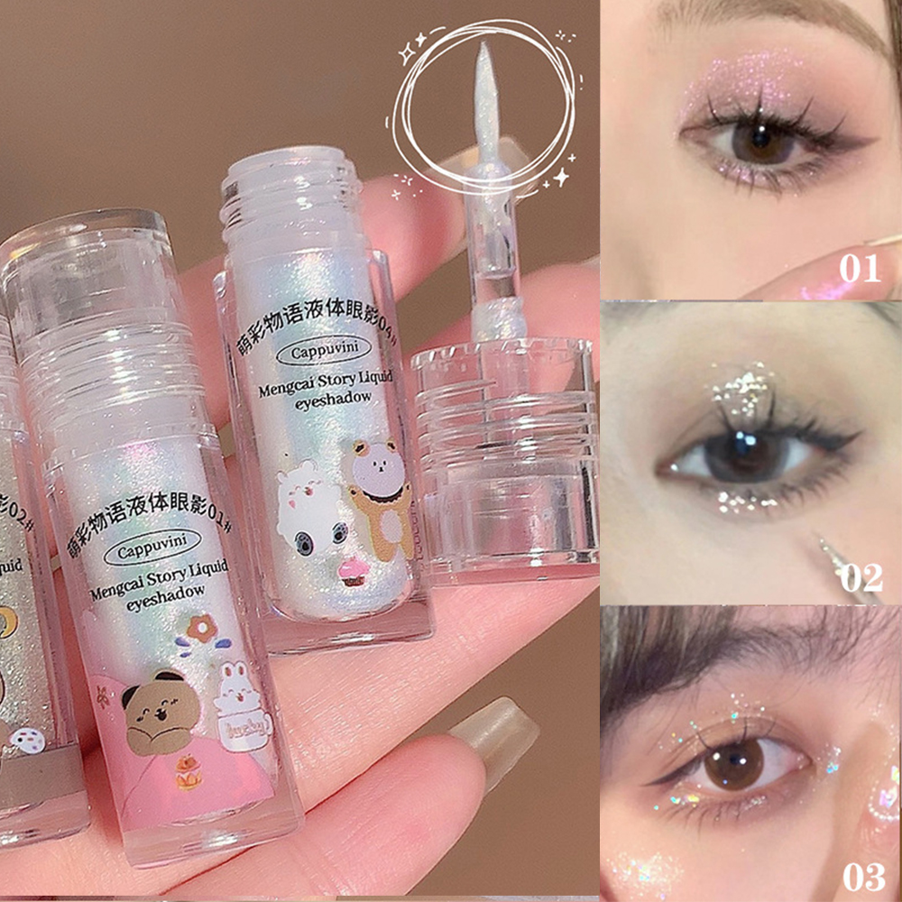Dorisna long lanh chất lỏng bóng mắt Pearlescent Sequins Phấn mắt nằm tằm Kim Cương Trang điểm mắt không thấm nước mỹ phẩm