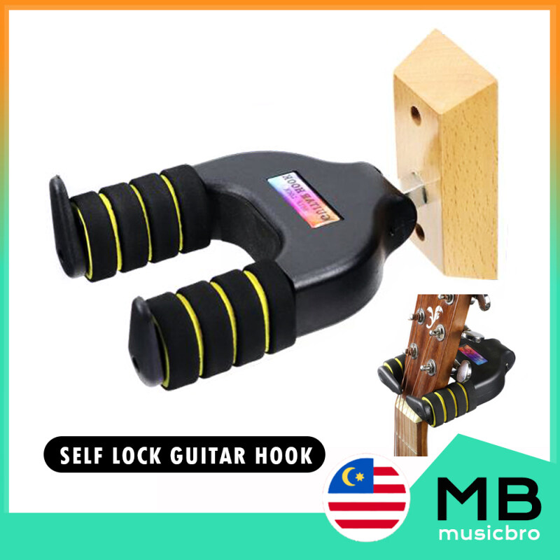 Guitar Wall Hanger Guitar Wall Hook Self Lock Hook Wooden Wall Mount Guitar Hanger Holder Keeper Hanging Bracket Malaysia