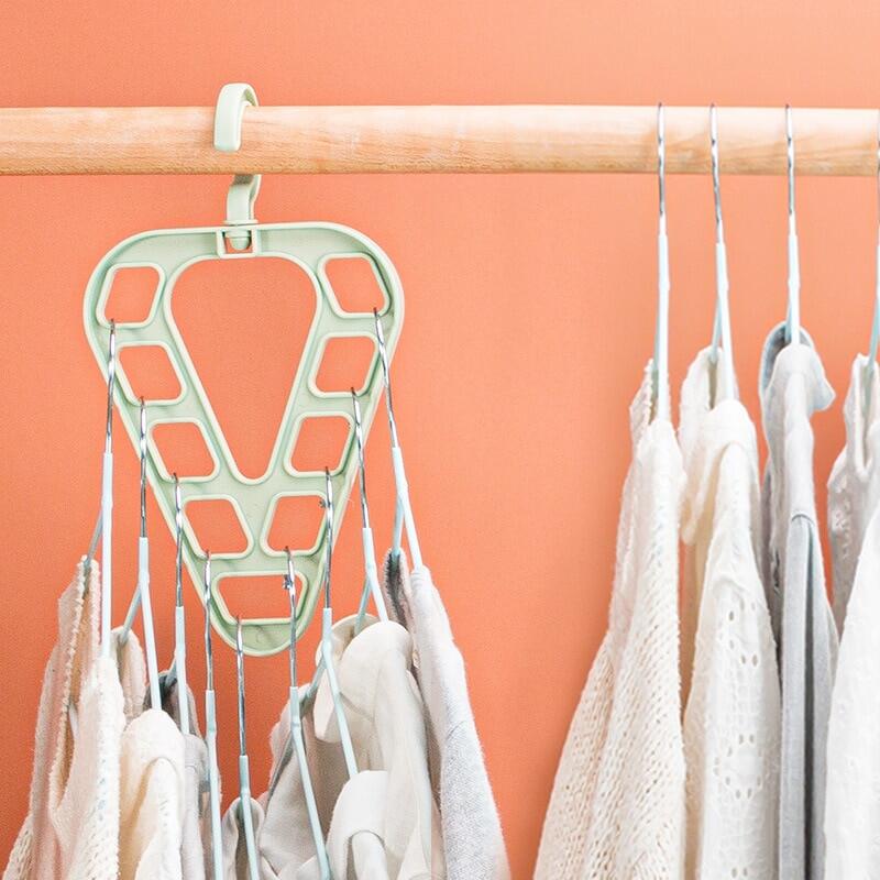 9 Hole Magic Clothes Hanger Closet Organizer Space Saving  Multi-function Drying Racks Wardrobe Scarf Storage Cloth Hanger