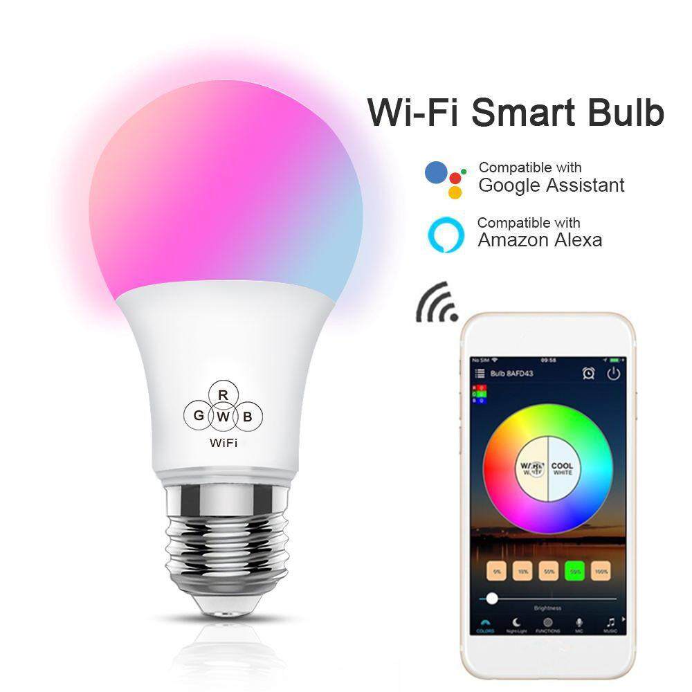 Outops Thông Minh Wifi Bóng Đèn Hỗ Trợ Thay Đổi Màu Sắc cho Alexa Google Tiếng Nói Hệ Thống Điều Khiển Nhiệt Độ Màu: 2700 K-6500 K