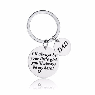 FG I ll always be your little girl, you will always be my hero DAD Keychain Gifts thumbnail