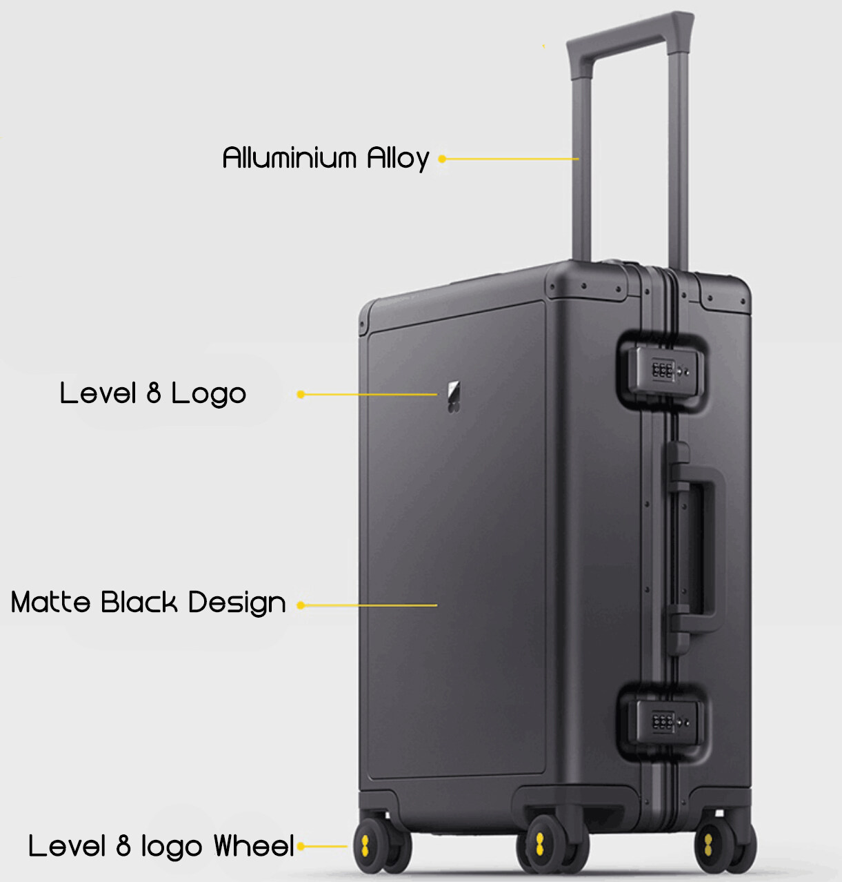 matte black suitcase