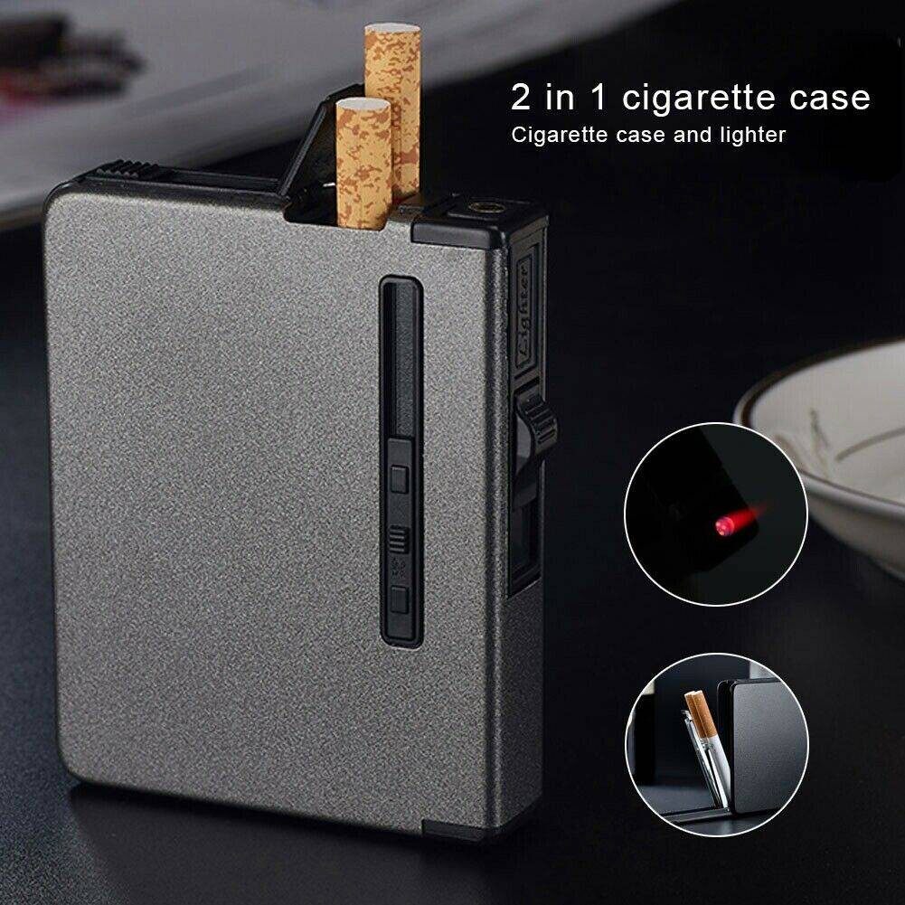 FOCUS Automatic Cigarette Case Dispenser with Built in Torch Lighter