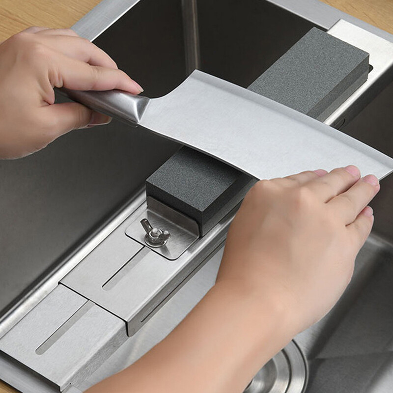 Kupanny Adjustable Over Sink Sharpening Stone Holder Retractable Whetstone Sink Bridge