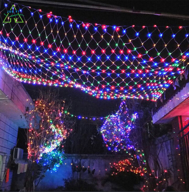KS LED lights outdoor decorative lights waterproof fishing net lights Christmas decoration holiday decoration lights room lights atmosphere lights colorful string of lights 220v