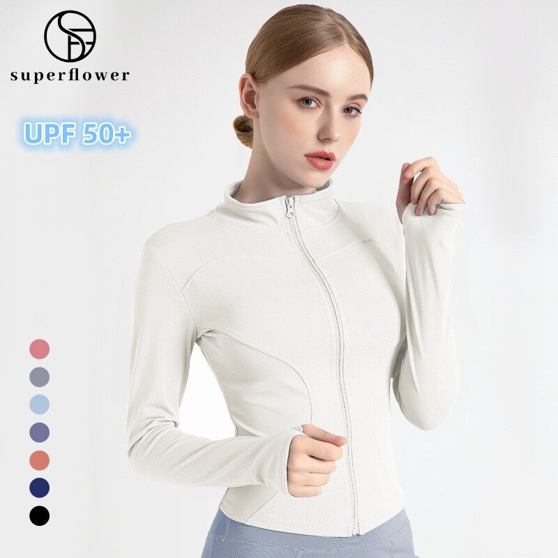 SUPERFLOWER Dames UV-beschermingsjack Slim Gym Yoga Shirts Outdoor Fietsjack Fiess Sporttops_voghion.com