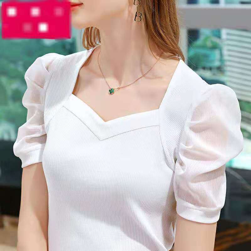 Áo Thun Lụa Băng Tay Phồng Kiểu Pháp Áo Thời Trang Ôm