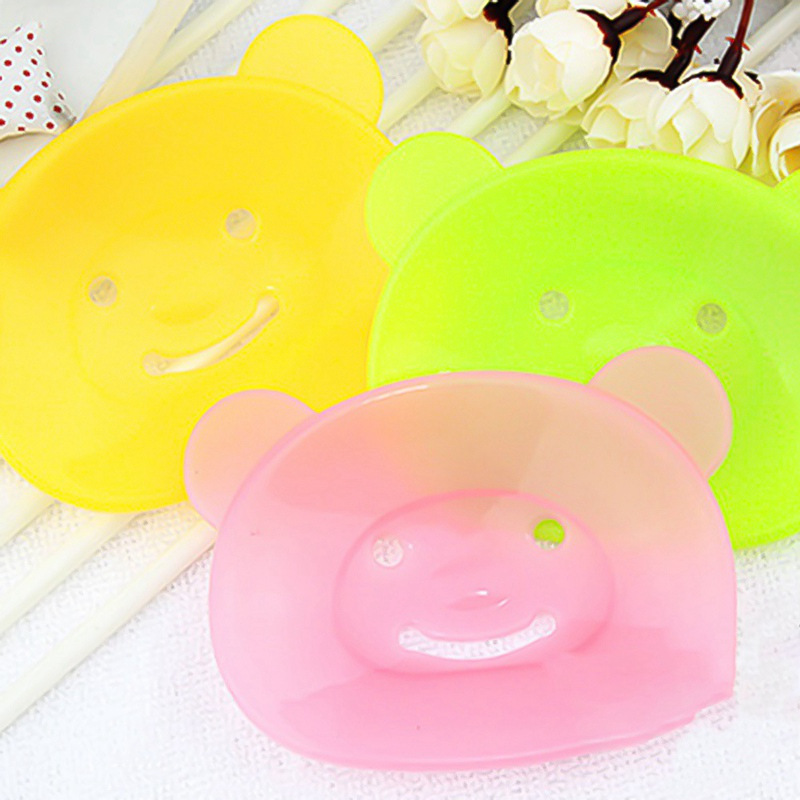 Khay Đựng Xà Phòng Hình Gấu Hoạt Hình Màu Ngẫu Nhiên/Khay Đựng Xà Phòng Khô Ráo Tự Động/Phụ Kiện Đựng Đồ Phòng Tắm Thiết Thực Dễ Thương
