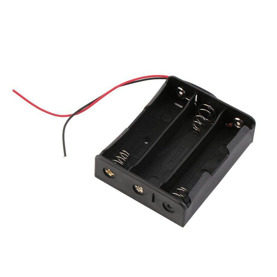 Portable Size Plastic Battery Storage Case Box Holder for 1 x 18650 Battery Black with 6 Inch Wire Leads Black Accessory