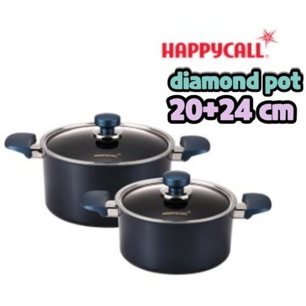 [Happy Call] 2 sets of Happy Call Classic diamond pots (20cm double handle pots, 24cm stock pots). Singapore
