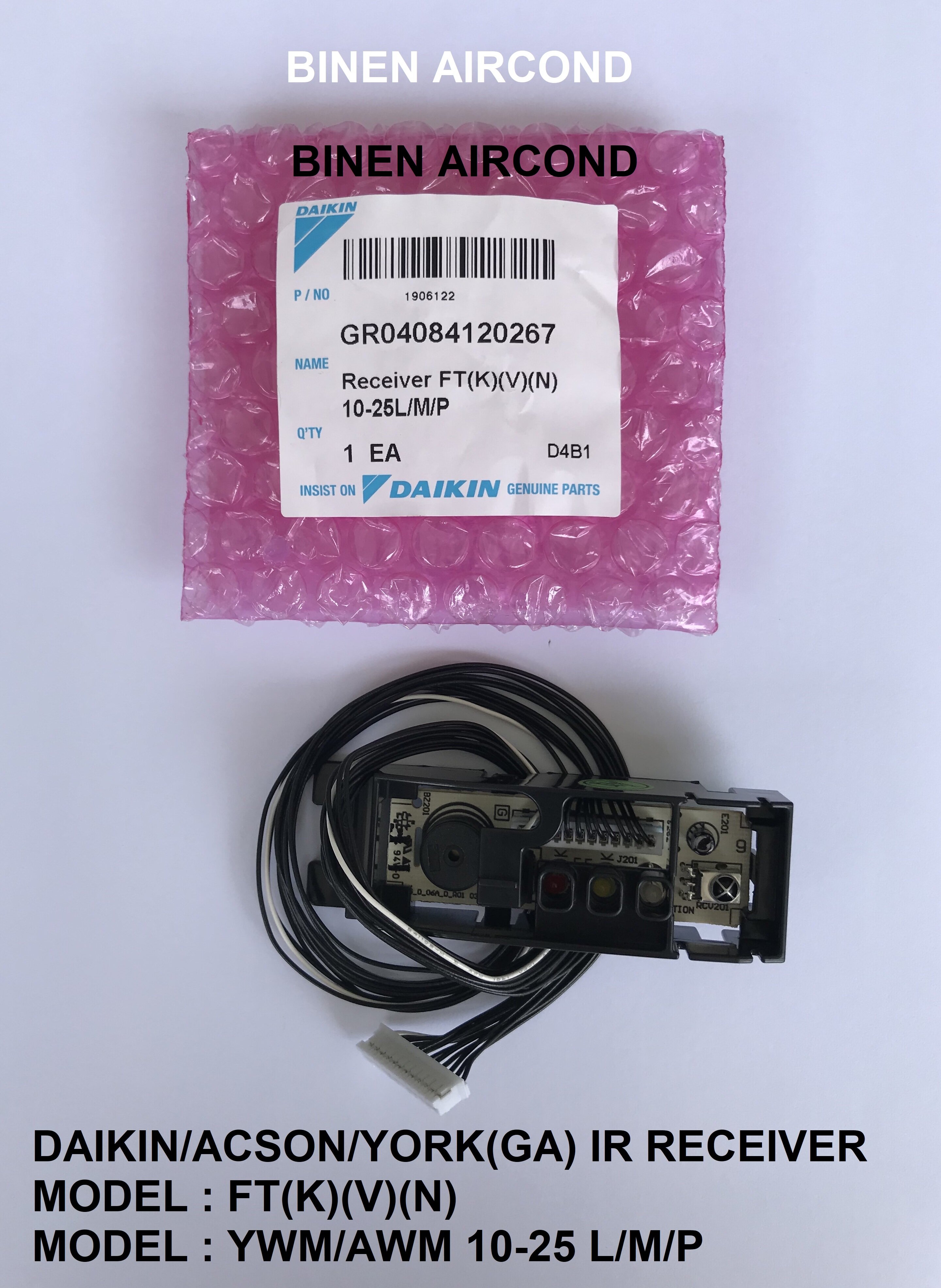 Original Genuine Daikin Ft K V N York Ywm10 25l M P Acson Awm10 25l M P Indoor Ir Receiver Lazada