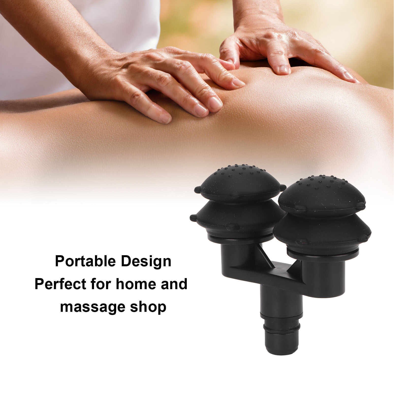 Massager Replacement Head Black Silicone Massage Attachment Head for Daily