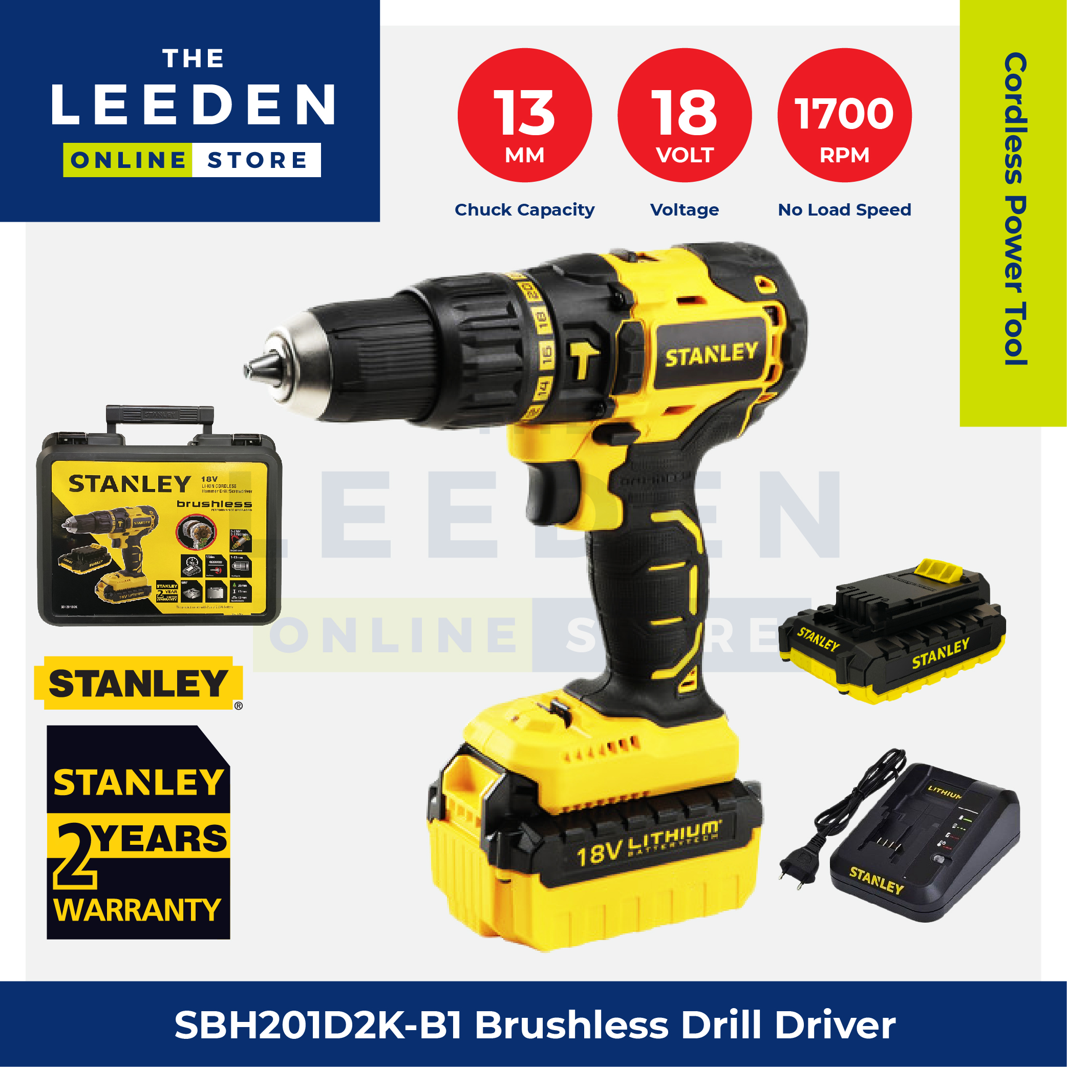 STANLEY SBH201D2K-B1 Brushless Hammer 
