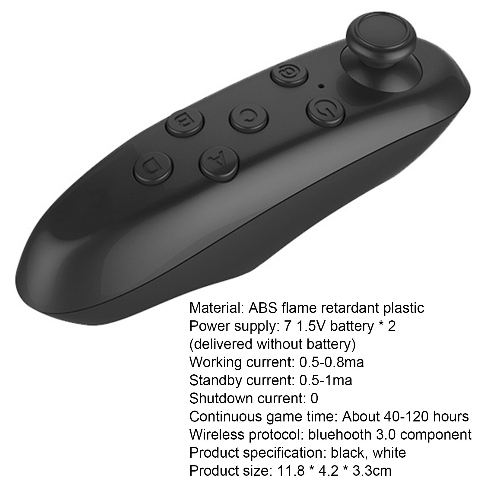 Fenquezisq®Phụ Kiện Tay Cầm Chơi Game VR Bluetooth 3.0, Xách Tay Phím Điều Khiển Không Dây Điều Khiển Từ Xa Cho Kính VR 3D