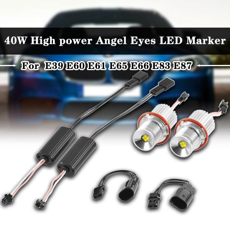 1 Cặp Đèn LED Ô Tô Nhấp Nháy Mắt Thiên Thần 40W, Đèn Công Suất Cao H8 Bulb Đối Với BMW E39 E60 E61 E65 E66 E83 E87 63126904048