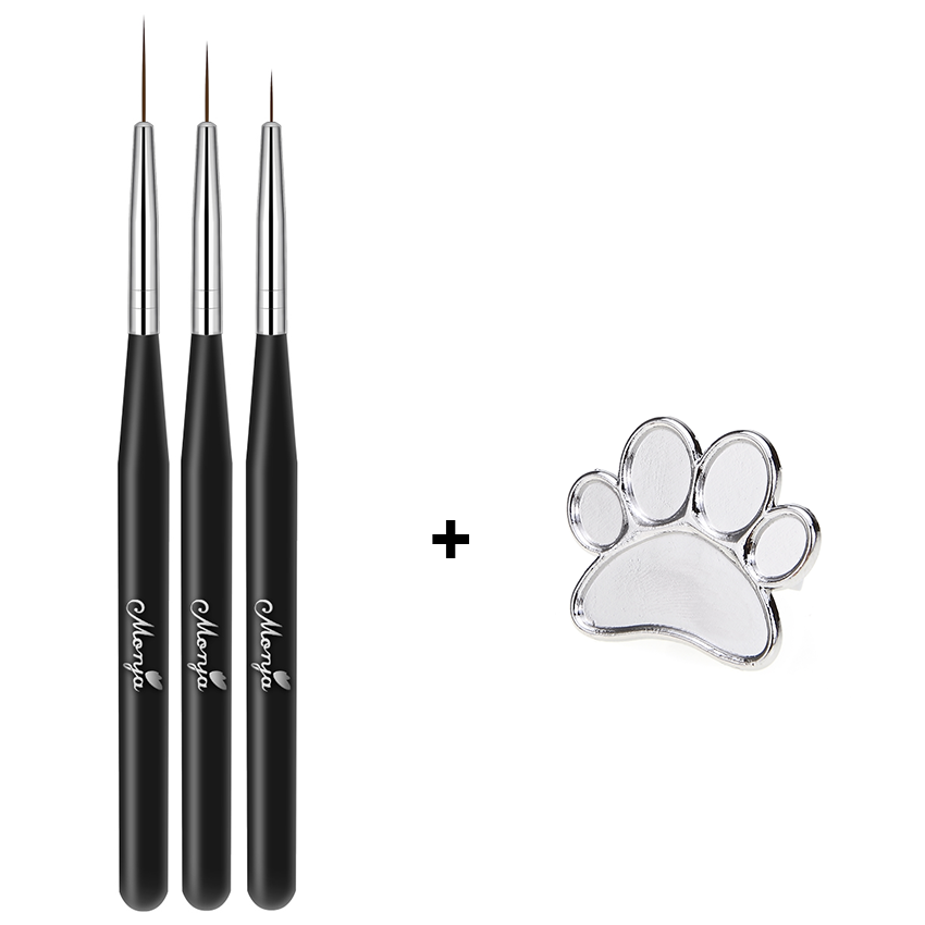 myyeah 3 Pcs/Set Nail Art Liner Painting Brush Stripe French Lines Grid Pattern Drawing Pen Acrylic UV Gel DIY Manicure Tool