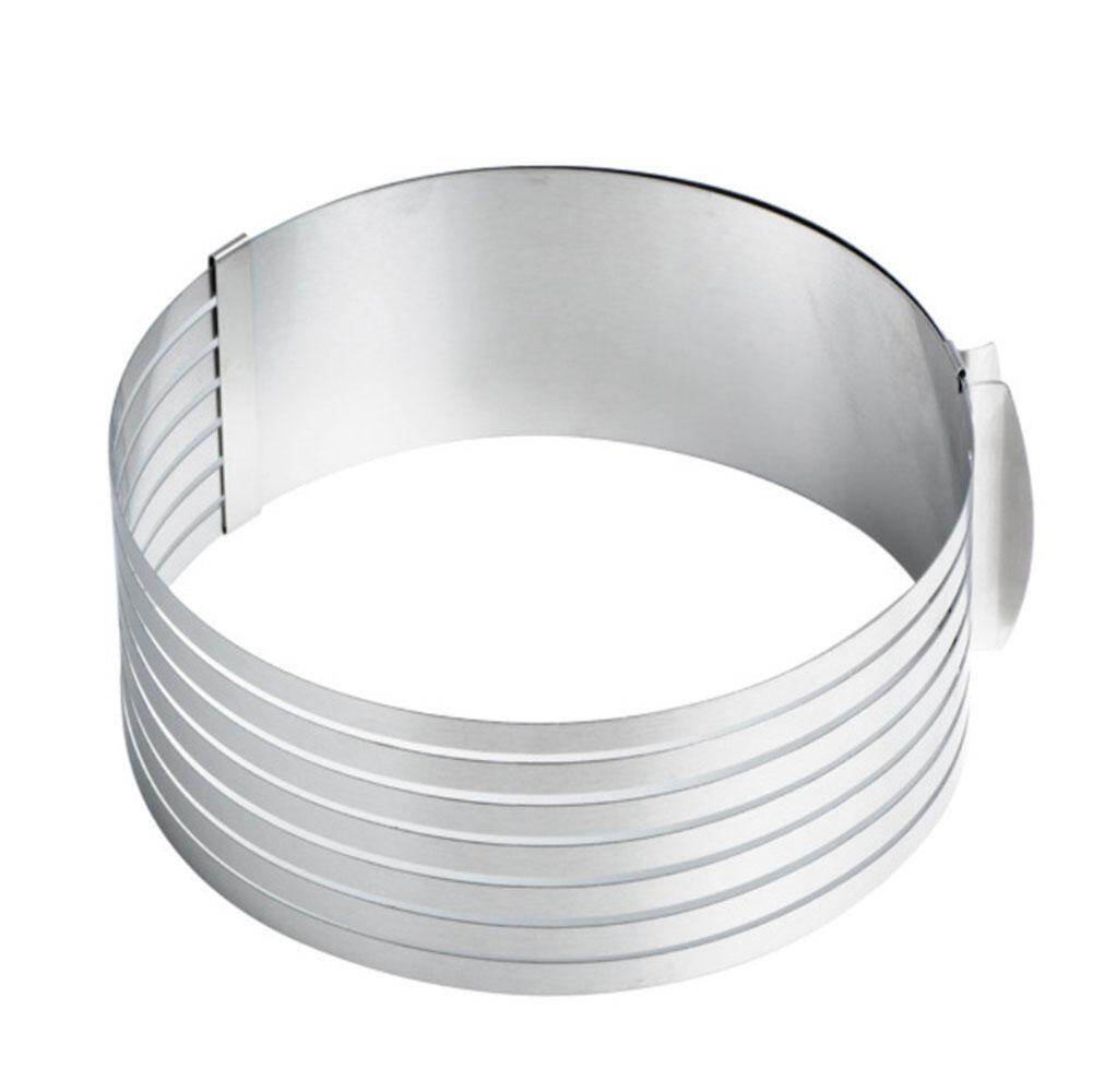 Dụng Cụ Cắt Bánh Có Thể Điều Chỉnh Khuôn Tạo Lớp Bánh Mousse Tròn Vòng Cài Đặt Bánh Cắt Lát Bằng Thép Không Gỉ Dụng Cụ Làm Bánh Tự Làm