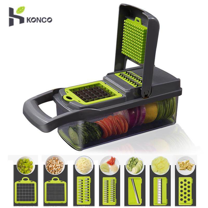 Konco Fruit Vegetable Chopper Set, Cutter-Veggie Spiralizer Slicer Onion Vegetable Pro-Food Choppers and Dicers