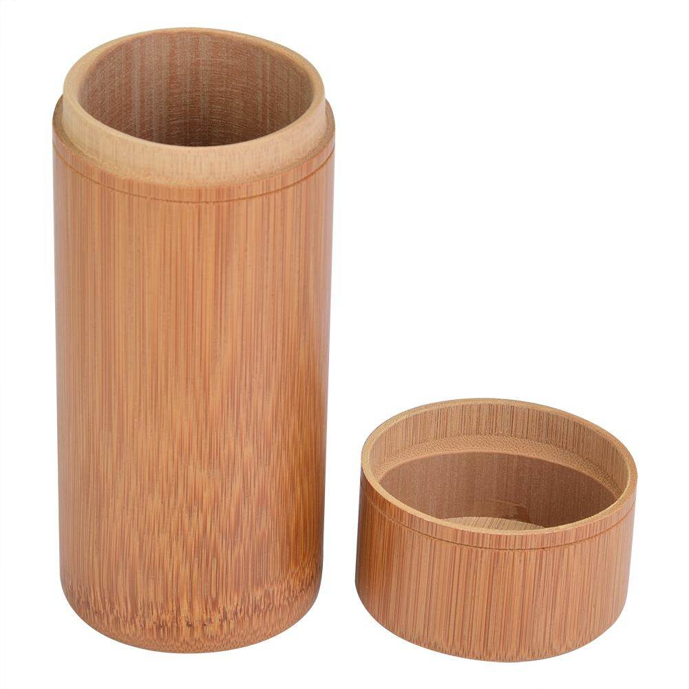 Portable Bamboo Tea Jar Storage Holder Container Box