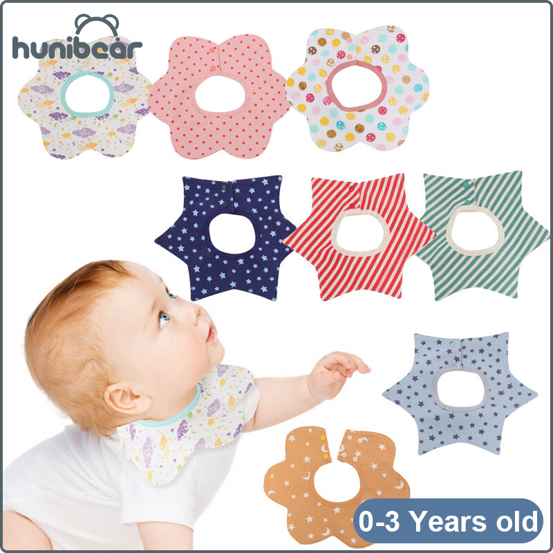 【Teeker】Baby 360 Degree Four-layer Waterproof Flower Shape Octagonal Bib