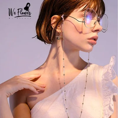 We Flower Gold Beads Eyeglass Chain Sunglasses Eyewear Lanyard Hanging Strap Holder for Women
