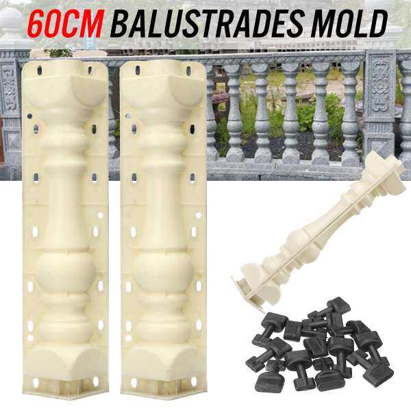 2 chiếc Moulds Lan Can Khuôn TỰ LÀM cho Bê Tông Thạch Cao Xi Măng Trang Trí Sân Vườn