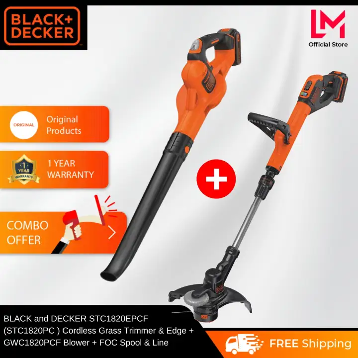 black and decker stc1820pc 18v cordless grass trimmer 280mm