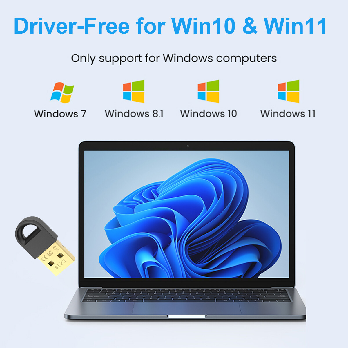 FONKEN Bộ Chuyển Đổi Bluetooth 5.3 Cho Máy Tính USB Bluetooth 5.3 Bộ Thu Dongle Cho Loa Chuột Bàn Phím Bộ Phát Nhạc Âm Thanh