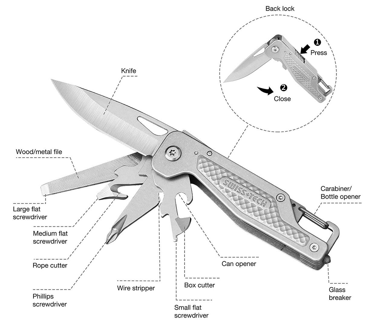 Swiss+Tech SWISS+TECH 13-1 Multitool Multi Plier