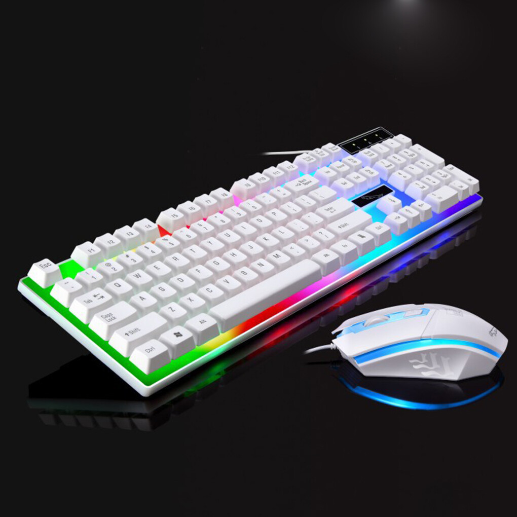 G21 USB Wired Keyboard Mouse Set LED Color Backlight Gaming Computer Mouse Keyboard