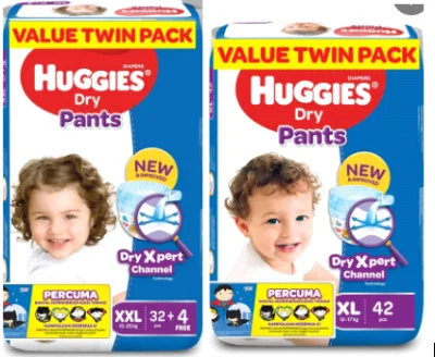 Huggies Dry Pants Value ( Twin Pack ) FREE SUPERHERO PILLOW