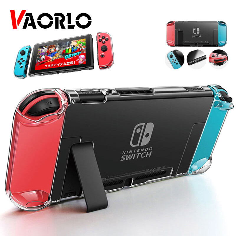 VAORLO Detachable Crystal PC Protection Cover For Nintendo Nintend Switch NS NX Transparent Case Hard Clear Back Cover Shell Ultra Thin