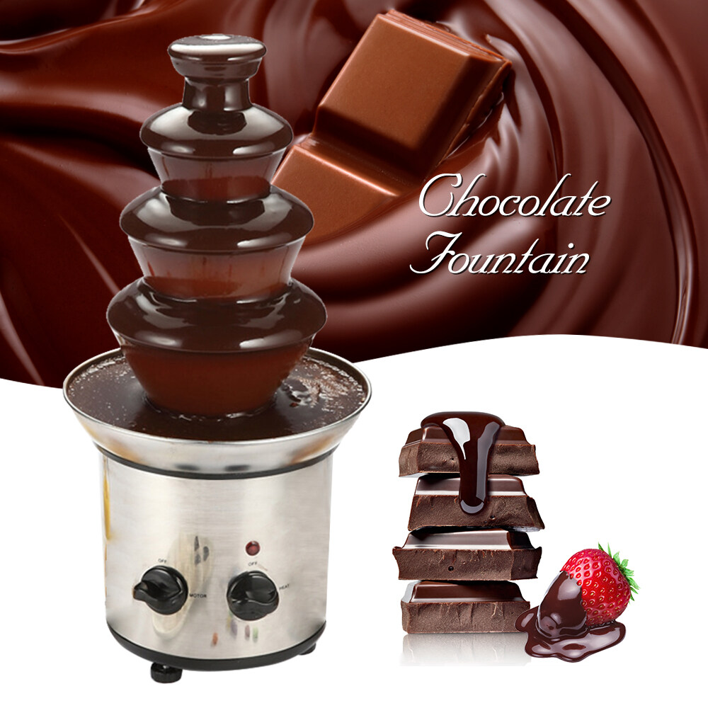 Chocolate Fountain, 4 Tiers Electric Melting Machine, Fondue Pot Set