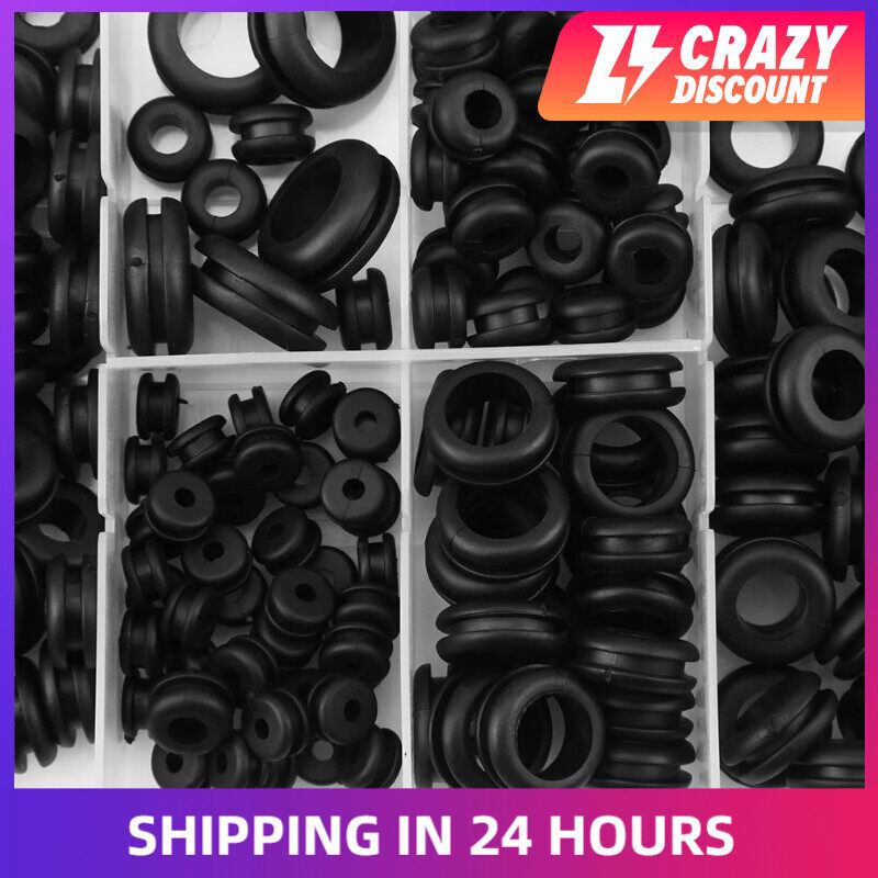 180 Rubber Grommet Pcs Rubber Grommet Wire Ring Electrical Gasket Washer Seal Assortment
