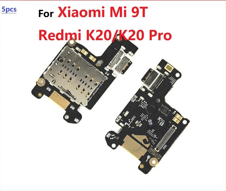 For xiaomi redmi k20 k20 pro usb charging port dock plug connector charger board sim card tray slot flex cable for mi 9t 9t pro