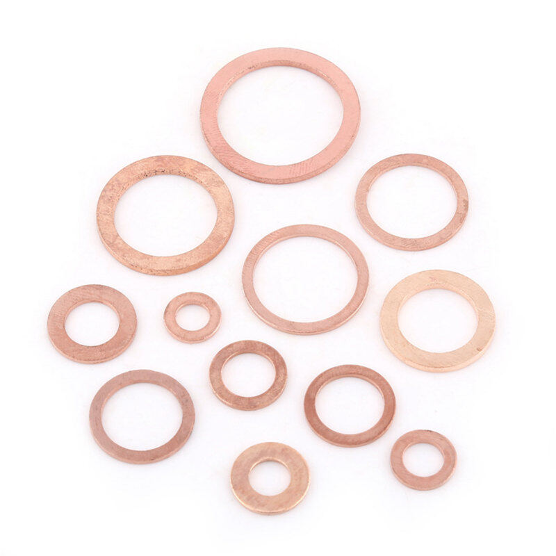 280pcs Professional Assorted Copper Washer Gasket Set Flat Ring Seal Assortment Kit M5-M20 with Box For Hardware Accessories