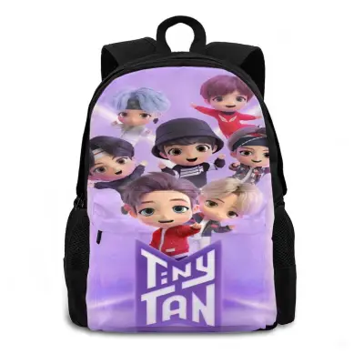 【In Stock】 BTS Tinytan Backpack Printing Outdoor Travel Sports Kids backpack Large Capacity Junior School Student Schoolbag Laptop Casual Shoulder bag