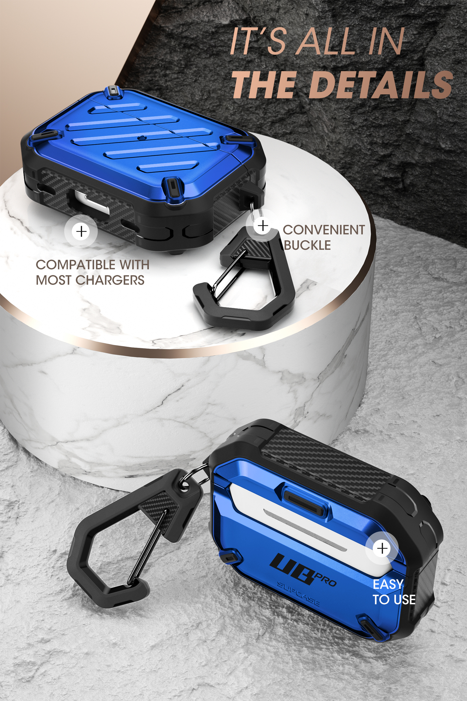 SUPCASE Ốp Unicorn Beetle Pro Series Được Thiết Kế Cho Airpods Pro (2022 / 2019) Ốp Bảo Vệ Chắc Chắn Toàn Thân Với Móc Đa Năng Cho AirPods Pro (Thế Hệ 2/Thế Hệ 1)