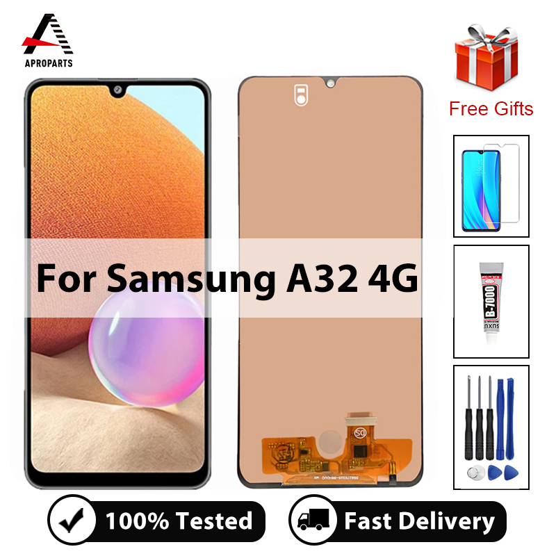 100% thử nghiệm màn hình LCD cho Samsung Galaxy A32 4G A325 SM-A325F SM-A325F/DS hiển thị bộ linh kiện số của màn hình cảm ứng Bộ phận thay thế