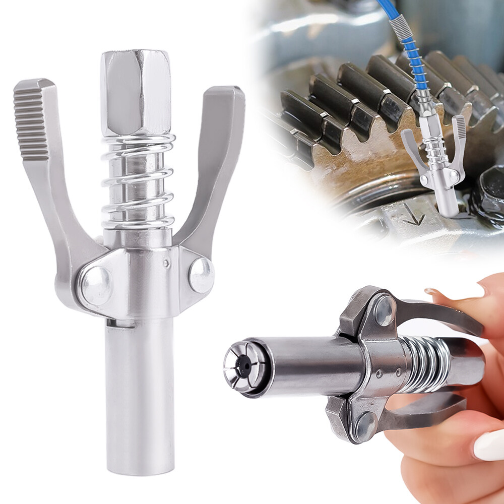Stainless Steel Car Grease Nozzle Coupler Oiling Tool Double Handle