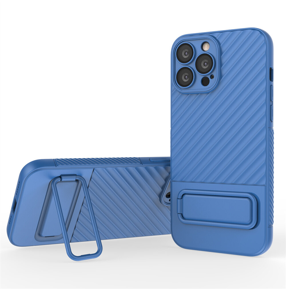Shockproof soft case for apple iphone 13 / iphone 13 pro / iphone 13 pro max bibercas full protection back cover wave casing with kickstand