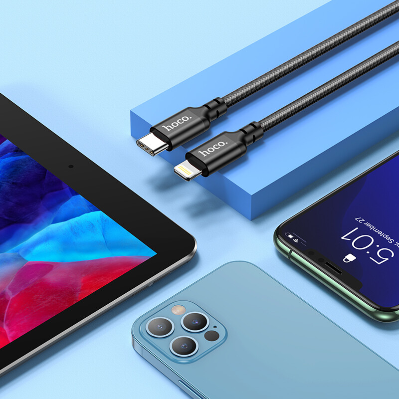 HOCO Cáp X14 USB C Sang Lightning Mới 2021 Cho iPhone 12 Mini Pro Max PD18W Cáp Dữ Liệu Sạc Nhanh USB PD 20W Dây Sạc Cho Macbook