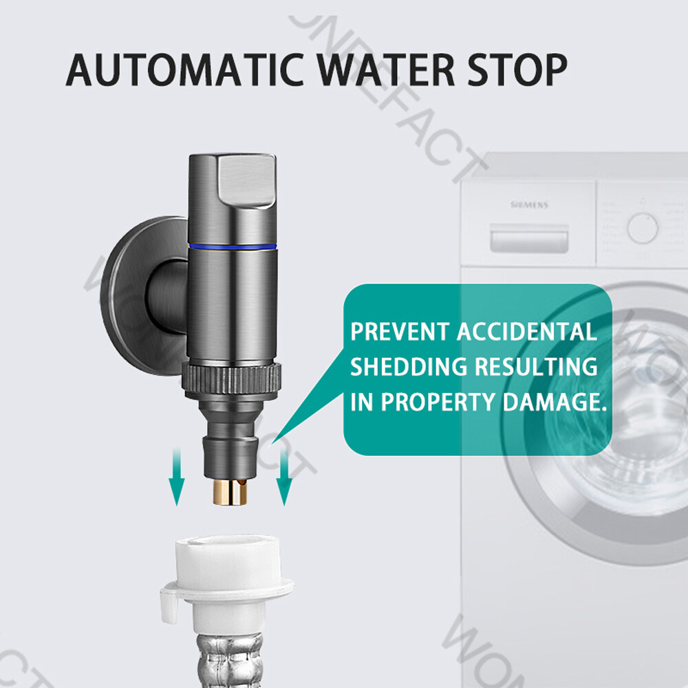 Universal Mini Washing Machine Faucet Automatic Water Stop Joint Thread Anti-fall Faucet Quick Installation Faucet Mini Brass Angle Valve