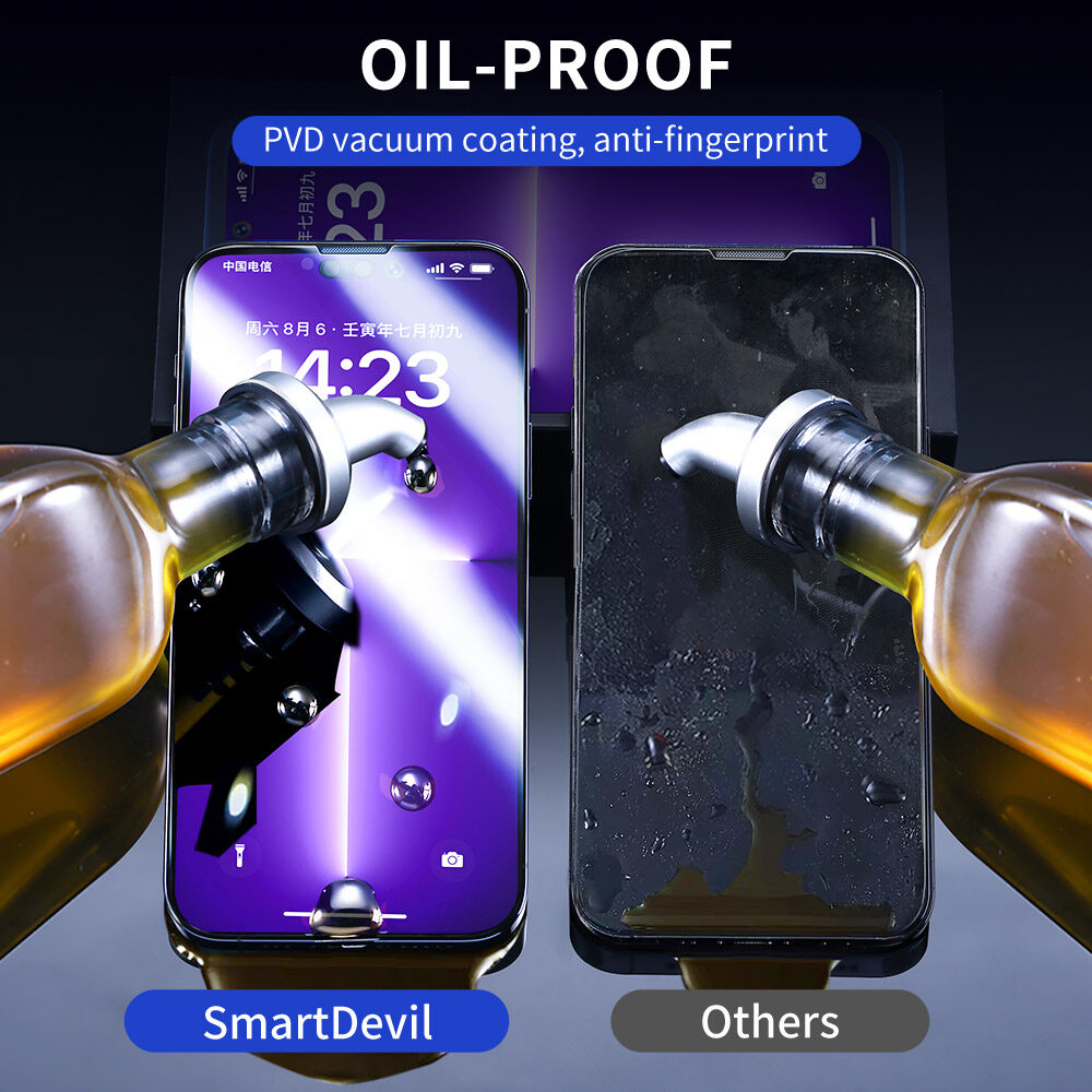 SmartDevil Miếng Dán Bảo Vệ Màn Hình Kim Cương Siêu Mịn Cho iPhone 14 Pro max 14 Pro 14 Plus 13 Pro max  13 iPhone 16e Miếng Dán Kính Cường Lực HD Ánh Sáng Xanh Toàn Màn Hình Chống Vân Tay Chống Cháy Nổ