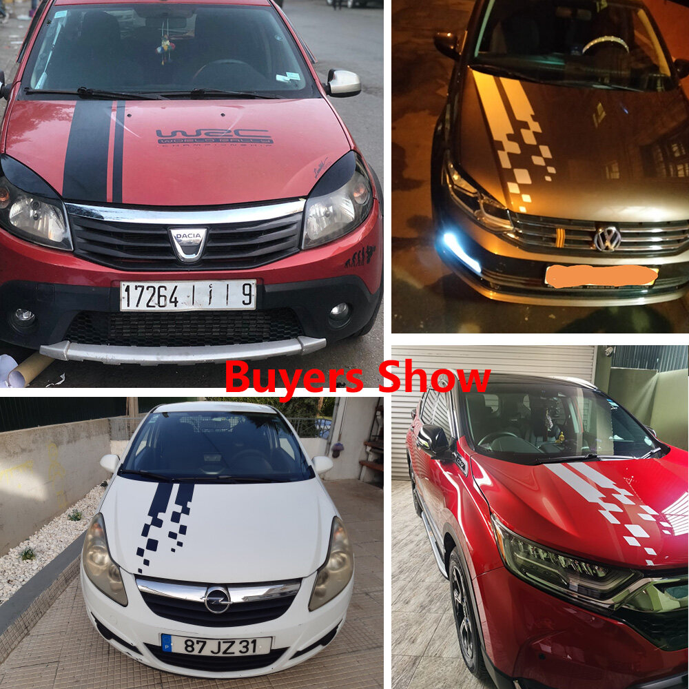 Miếng Dán Trang Trí Nắp Ca-pô Xe Hơi Sọc WRC Thời Trang Đề Can Đầu Xe Thể Thao Đua Xe Bằng Vinyl Chống Nước Cho Honda